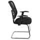 Black Mesh Side Reception Chair with Chrome Sled Base - Conference Room Chair