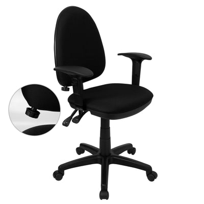 Mid-Back Fabric Multifunction Swivel Ergonomic Task Office Chair with Adjustable Lumbar Support and Adjustable Arms