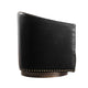 Black |#| Classic Club Style Chair with 360° Swivel Base and Nail Trim - Black LeatherSoft