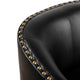 Black |#| Classic Club Style Chair with 360° Swivel Base and Nail Trim - Black LeatherSoft