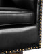 Black |#| Classic Club Style Chair with 360° Swivel Base and Nail Trim - Black LeatherSoft
