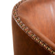 Brown |#| Classic Club Style Chair with 360° Swivel Base and Nail Trim - Brown LeatherSoft