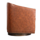 Brown |#| Classic Club Style Chair with 360° Swivel Base and Nail Trim - Brown LeatherSoft
