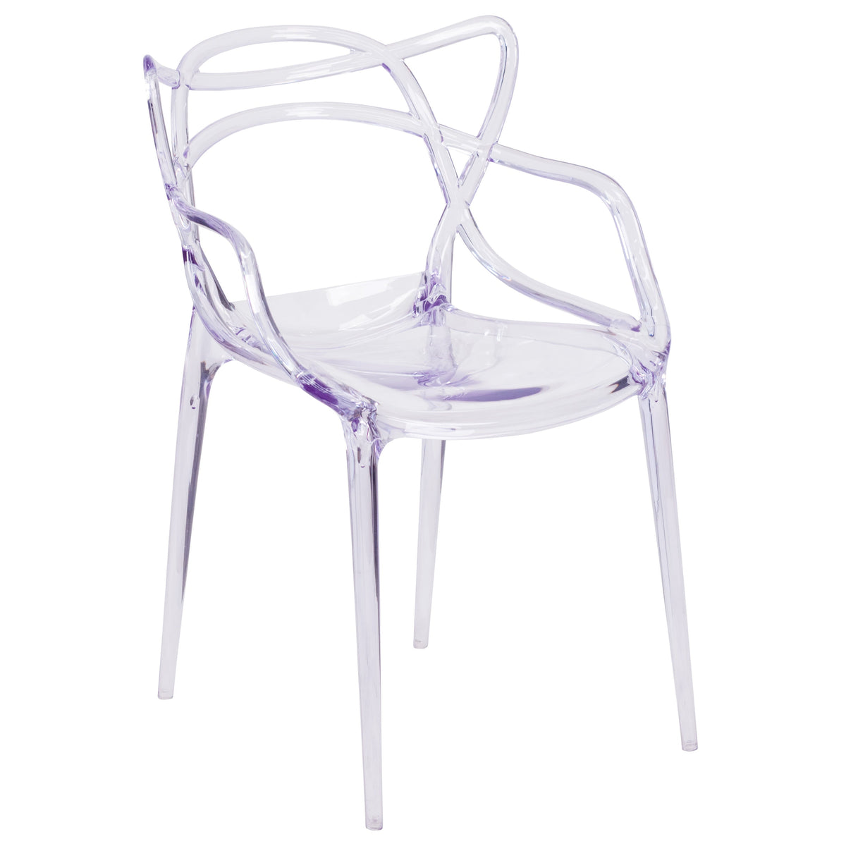 Transparent Fluid Style Stacking Side Chair - Accent & Side Chair