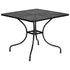 Oia Commercial Grade 35.5" Square Indoor-Outdoor Steel Patio Table with Umbrella Hole