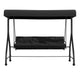 Black |#| 3-Seat Outdoor Steel Converting Patio Swing and Bed Canopy Hammock in Black
