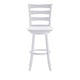 White Wash |#| Commercial Antique White Wash Wood Ladderback Swivel Bar Stool with Footrest