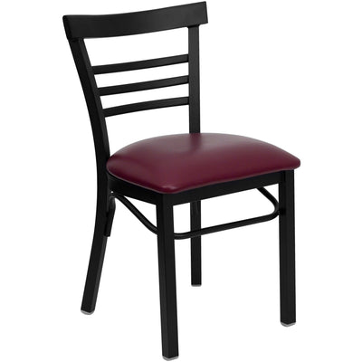 Three-Slat Ladder Back Metal Restaurant Chair