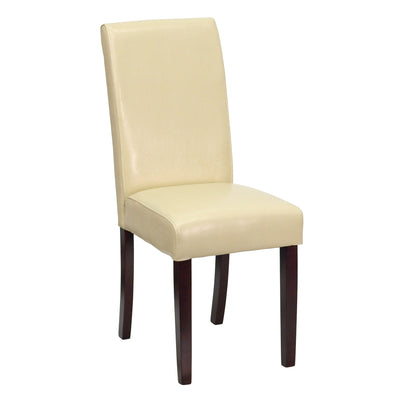 Traditional LeatherSoft Upholstered Panel Back Parsons Dining Chairs