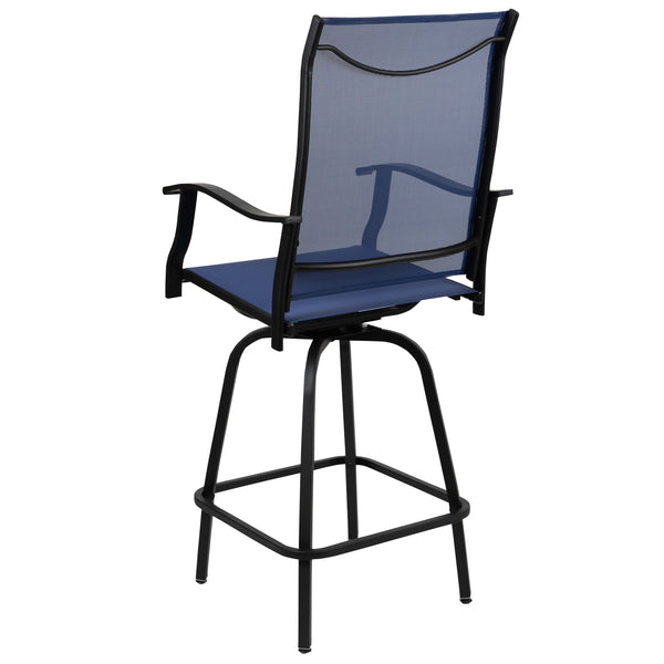 Navy |#| Outdoor Stool - 30 inch Patio Bar Stool / Garden Chair, Navy (Set of 2)