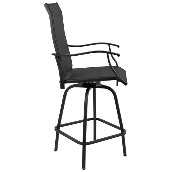 Black |#| Outdoor Stool - 30 inch Patio Bar Stool / Garden Chair, Black (Set of 2)