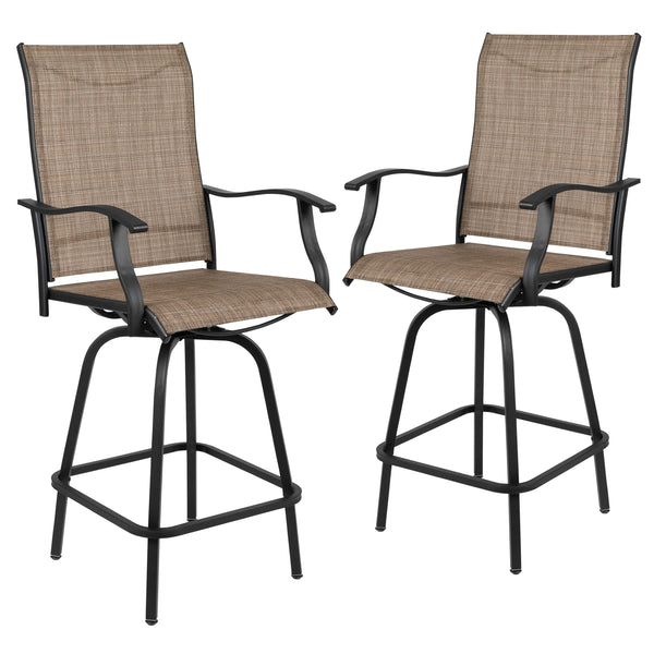 Brown |#| Outdoor Stool - 30 inch Patio Bar Stool / Garden Chair, Brown (Set of 2)