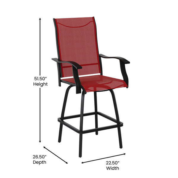 Red |#| Outdoor Stool - 30 inch Patio Bar Stool / Garden Chair, Red(Set of 2)