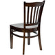 Walnut Wood Seat/Walnut Wood Frame |#| Vertical Slat Back Walnut Wood Restaurant Chair - Hospitality Seating