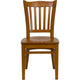 Cherry Wood Seat/Cherry Wood Frame |#| Vertical Slat Back Cherry Wood Restaurant Chair - Hospitality Seating