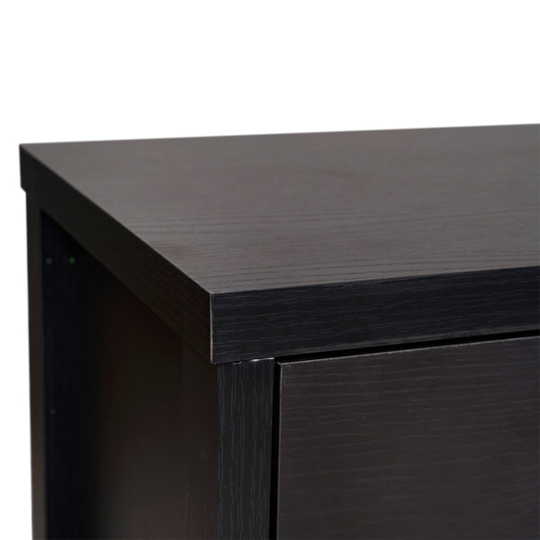 Black |#| 59" Engineered Wood Buffet Sideboard Storage Cabinet w/ 3 Drawers, Doors in Blk