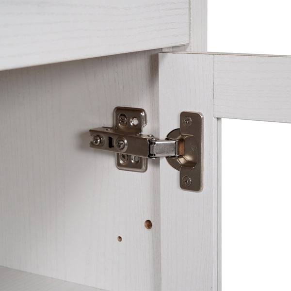 White |#| 59" Engineered Wood Buffet Sideboard Storage Cabinet w/ 3 Drawers, Doors in Wht