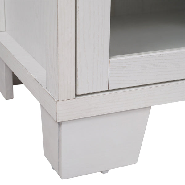 White |#| 59" Engineered Wood Buffet Sideboard Storage Cabinet w/ 3 Drawers, Doors in Wht