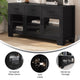Black |#| 59" Engineered Wood Buffet Sideboard Storage Cabinet w/ 3 Drawers, Doors in Blk