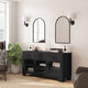 Black |#| 59" Engineered Wood Buffet Sideboard Storage Cabinet w/ 3 Drawers, Doors in Blk