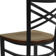 Mahogany Wood Seat/Black Metal Frame |#| Black inchXinch Back Metal Restaurant Chair - Mahogany Wood Seat