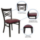 Burgundy Vinyl Seat/Black Metal Frame |#| Black inchXinch Back Metal Restaurant Chair - Burgundy Vinyl Seat