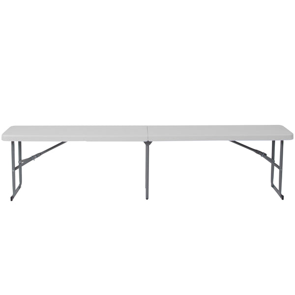 10.25inchW x 71inchL Bi-Fold Granite White Plastic Bench with Carrying Handle