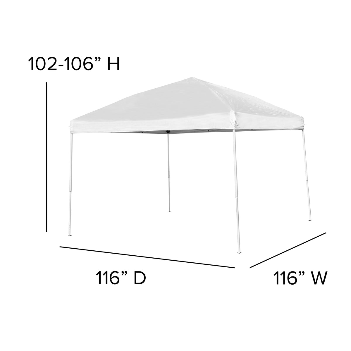 White |#| 10'x10' White Weather Resistant Easy Up Event Straight Leg Instant Canopy Tent