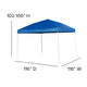 Blue |#| 10'x10' Blue Weather Resistant Easy Up Event Straight Leg Instant Canopy Tent