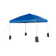 Blue |#| 10'x10' Blue Pop Up Straight Leg Canopy Tent With Sandbags and Wheeled Case