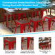 Red |#| Set of 4 Red 18inch Table Height Indoor Stackable Metal Stool with Wood Seat