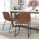 Light Brown LeatherSoft/Black Frame |#| 18 Inch Indoor Dining Table Chairs, Light Brown LeatherSoft/Black Frame-Set of 2