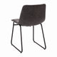 Gray LeatherSoft/Black Frame |#| 18 Inch Indoor Dining Table Chairs, Dark Gray LeatherSoft/Black Frame-Set of 2