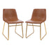 18 Inch Commercial Grade Dining Table Height Chair, Mid-Back Sled Base Dining Chair in LeatherSoft Upholstery, Set of 2