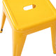 Yellow |#| 18 Inch Table Height Indoor Stackable Metal Dining Stool in Yellow-Set of 4