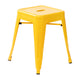 Yellow |#| 18 Inch Table Height Indoor Stackable Metal Dining Stool in Yellow-Set of 4