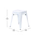 White |#| 18 Inch Table Height Indoor Stackable Metal Dining Stool in White-Set of 4