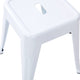 White |#| 18 Inch Table Height Indoor Stackable Metal Dining Stool in White-Set of 4