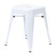 White |#| 18 Inch Table Height Indoor Stackable Metal Dining Stool in White-Set of 4