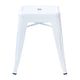 White |#| 18 Inch Table Height Indoor Stackable Metal Dining Stool in White-Set of 4