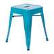 Teal |#| 18 Inch Table Height Indoor Stackable Metal Dining Stool in Teal-Set of 4