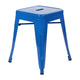 Royal Blue |#| 18 Inch Table Height Indoor Stackable Metal Dining Stool in Royal Blue-Set of 4