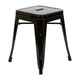 Black |#| 18 Inch Table Height Indoor Stackable Metal Dining Stool in Black-Set of 4