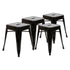 18" Table Height Stool, Stackable Backless Metal Indoor Dining Stool, Commercial Grade Restaurant Stool - Set of 4