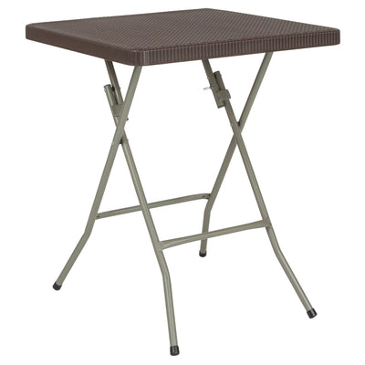 1.95-Foot Square Rattan Plastic Folding Table