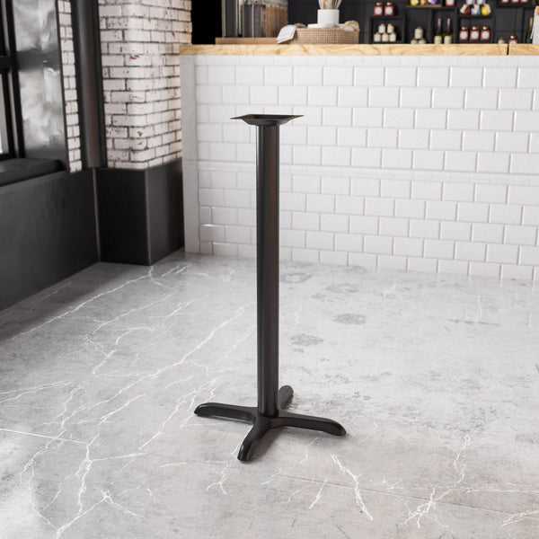 22inch x 22inch Restaurant Table X-Base with 3inch Dia. Bar Height Column