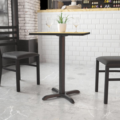 22'' x 22'' Restaurant Table X-Base with 3'' Dia. Table Height Column