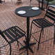 Black |#| 23.25inch Round Aluminum Indoor-Outdoor Bar Height Table with Flip-Up Table - Black