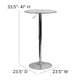 23.5inch Round Adjustable Height Glass Table (Adjustable Range 33.5inch - 41inch)