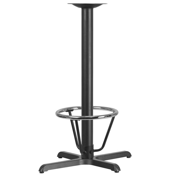 23.5inch x 29.5inch Restaurant Table X-Base with 3inch Dia. Bar Height Column & Foot Ring